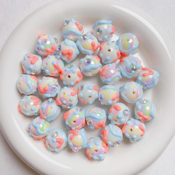 oly-6434c4b60023f55d311cbece193c20d3 Wholesale Acrylic Hand-Painted 3D Rhinestone Loose Beads, DIY Phone Chain Charms, Fashion Accessory for Jewelry Making, Gift & Boutique Resale
