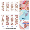 Wholesale 2/8/16pcs Coquette Bow Pink Rhinestone Girl Style Pen and Bookmark Stickers UV DTF Wraps