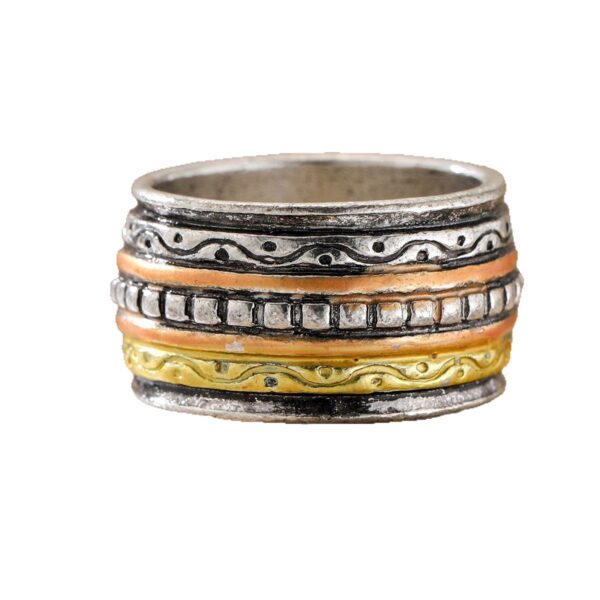 Wholesale Bohemian Retro Three Color Wide Band Ring For Women Jewelry Accessory Boutique Resale