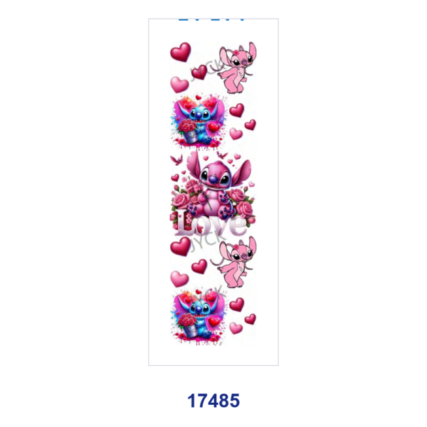 oly-64d33648594c04dddaf95118c2ebbf01 Wholesale 2/8/16pcs Cute Blue Creature Heart Floral Print Pen and Bookmark Stickers UV DTF Wraps OLY Exclusive