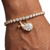 oly-64d9093df82b725193cc738a0329d773 Wholesale Stainless Steel Zircon Husky Dog Bracelet Geometric Oval Design Vacuum Women Fashion Jewelry Accessory