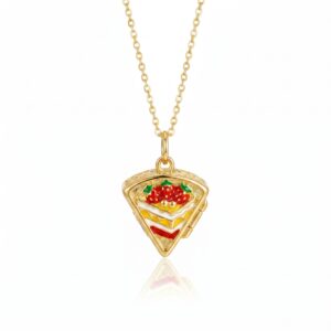 Strawberry cake necklace (open and close)