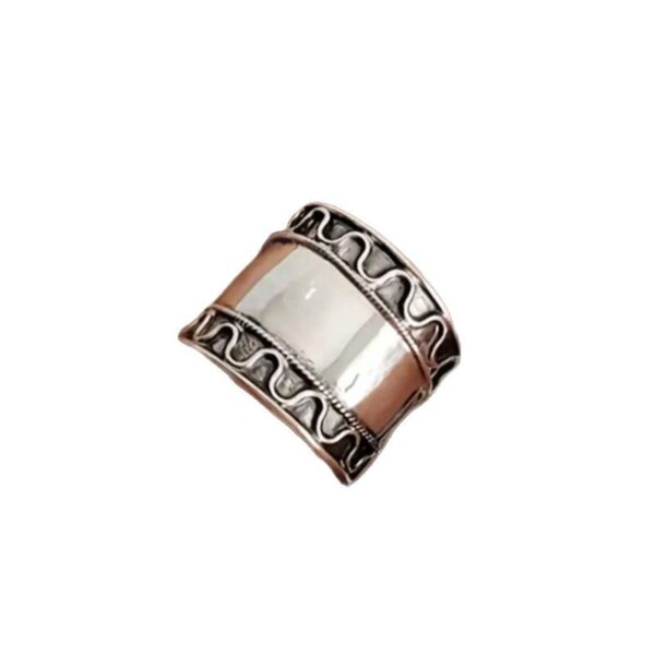 Wholesale Bohemian Wide Carved Retro Women S Ring Stylish Silver Alloy Jewelry Accessory For Party Gift And Boutique Resale
