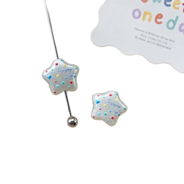 Wholesale Acrylic Double-Sided Relief Charms DIY Phone Chain Beads with Star Heart Design Fashion Accessory for Jewelry Making