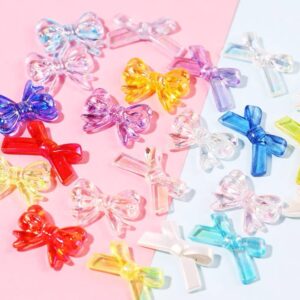 oly-6566dc79f688627ea008d6de40487c02 Wholesale Trendy Iridescent Bow Tie Beads DIY Craft Supplies for Jewelry Making and Hair Accessories