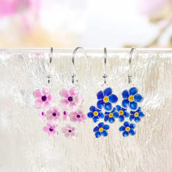 Wholesale Retro Pink Flower Handmade Resin Drop Earrings For Women Alloy Earrings Fashion Accessory