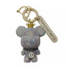 oly-6576872fde532329e4bae40073f65af4 Wholesale Metal White AB Rhinestone Crown Bear Car Keychain With Number Plate Couple Gift