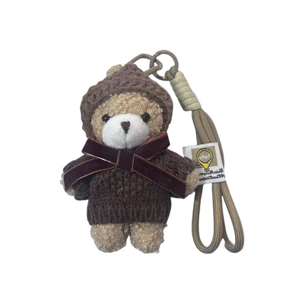 oly-658a02a9210325eccde0e27722e4e1cd Wholesale Mocha Bear Wearing Sweater Plush Keychain Bag Charm Cute Cartoon Fashion Accessory Gift