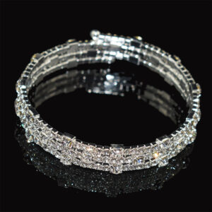 3 rows silver white diamond sl-1033