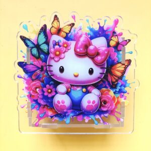 B691-butterfly hello kitty pen holder