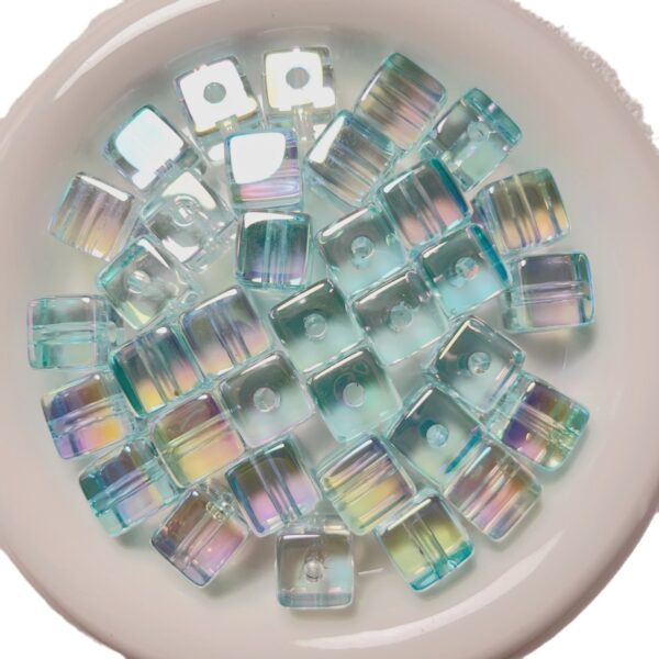 oly-65e3f13a3950ea3ed5bf5d8c8e9d2113 Wholesale Electroplated Acrylic Beads for DIY Phone Charms - Pink Transparent Square, Jewelry Making Accessory for Party Gift
