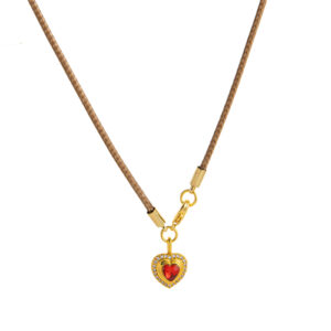Red heart-shaped snake chain (short version)