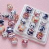 Wholesale Trendy Hand-Painted Acrylic Cartoon Beads 16mm Black Coffee Color for DIY Phone Chain Keychain Craft Supply Boutique Resale