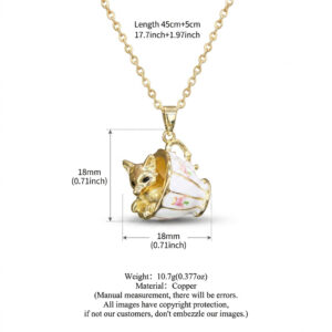 Teacup fox gold necklace