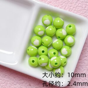 07-fruit green / Size is about 10mm, hole diameter is about 2.4mm