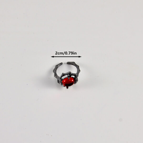 oly-66985bc21a03d8beb472c575be7bdd68 Wholesale Vintage Irregular Ruby Gemstone Open Ring Zinc Alloy Fashion Jewelry Accessory For Boutique Resale