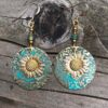 oly-66ad3a3811063a27ab86991fb444aa70 Wholesale Retro Bohemian Sunflower Earrings Alloy Double Layer Vintage Jewelry Accessory Party Gift