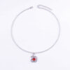 oly-66d334f41977b851a959d694f7dda2e7 Wholesale Retro Shaped Pendant Necklace With Red Stone Antique Silver Finish Fashion Jewelry Boutique Resale Gift