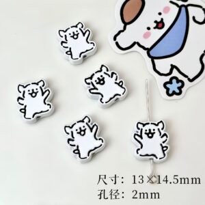 03-white line puppy / Sold by the piece