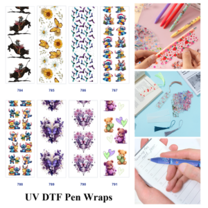 oly-67318ca9db6589e945fc2a55ba0e0bc4 Wholesale 2/8/16pcs Western Cowboy & Butterfly Floral Teddy Bear Print Pen and Bookmark Stickers UV DTF Wraps OLY Exclusive