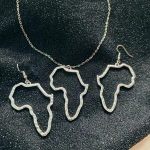 Wholesale Trendy Hollow Map Geometric Earrings And Necklace Set In Gold Tone Zinc Alloy Jewelry Accessory