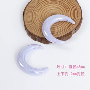 22 - top & bottom hole - light purple / Size is about 35 * 47mm, aperture is about 2.9mm