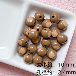16-coffee color / Size is about 10mm, hole diameter is about 2.4mm
