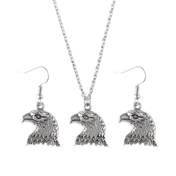 oly-67a88395201afe721a3bd891490a5a7e Wholesale Hip Hop Punk Eagle Pendant Necklace And Earring Set Zinc Alloy Animal Jewelry Party Wear Boutique Resale