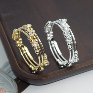 oly-680c88f7832cb71760ce041f0cbb7595 Wholesale Chic 3 Row Rhinestone Open Bangle Bracelet Electroplated Silver Cuff Women S Fashion Jewelry Gift Accessory