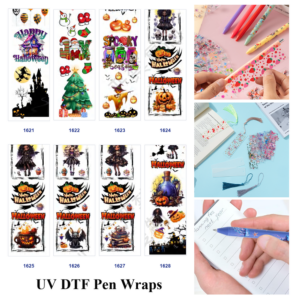 Wholesale 2/8/16pcs Halloween Christmas Pumpkin Castle Print Pen and Bookmark Stickers UV DTF Wraps OLY Exclusive