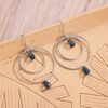 Wholesale Zinc Alloy Electroplated Bohemian Geometric Circle Gemstone Pendant Earrings Trendy Ethnic Style Jewelry For Party Gift