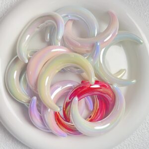 oly-68839733d6cba7324e3c1125d6cc366f Wholesale Acrylic UV Plated Luminous Moon Beads DIY Jewelry Accessory for Phone Charm and Car Keychain Boutique Resale