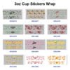 Wholesale 8pcs Cartoon Animal Beverage Element Graphic 3oz Cup Stickers Wrap OLY Exclusive