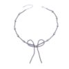 oly-68db38b518911c05c005585808f1e725 Wholesale Bronze Electroplated Zinc Alloy Beaded Bow Choker Necklace Retro Denim Style Fashion Accessory