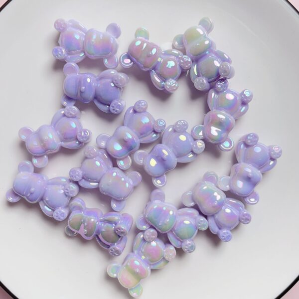 oly-68ed767f1361f933c5b7a3b1d33e4fed Wholesale Acrylic Bear Loose Beads Glow-in-the-Dark Blue Two-Color Gradient Electroplated for DIY Phone Charm Jewelry Making Supply