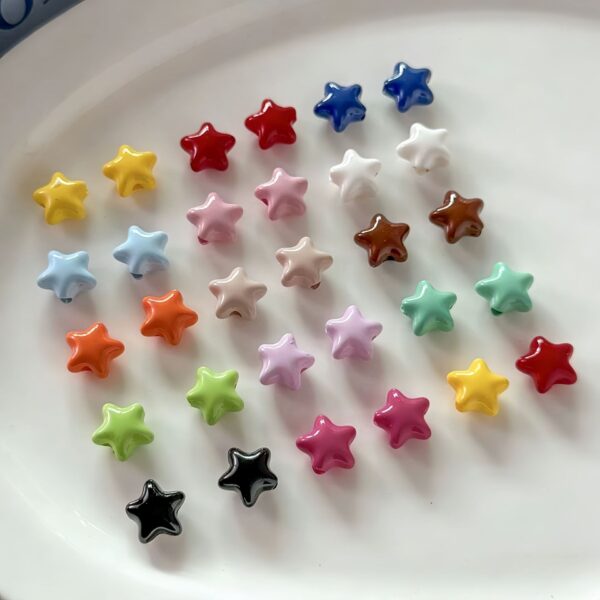 oly-6919b0a0f6e8c997959a025e3571fa37 Wholesale Light Pink Acrylic Star Loose Beads Shiny Baked Enamel Finish DIY Jewelry Making Supplies Fashion Accessory