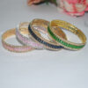 Wholesale Rhinestone 3 Row Open Bangle Bracelet For Women Silver Fashion Jewelry Office Style Boutique Resale Gift