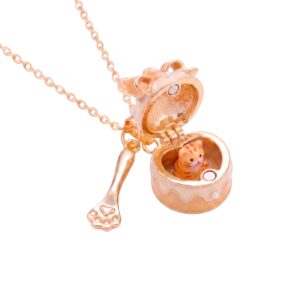 Orange cat cake open and close necklace