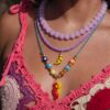 oly-6976595d222b8b4d4da0e0c794337dc0 Wholesale Colorful Fruit Beaded Necklace Gilt Copper Trendy Summer Party Jewelry Accessory