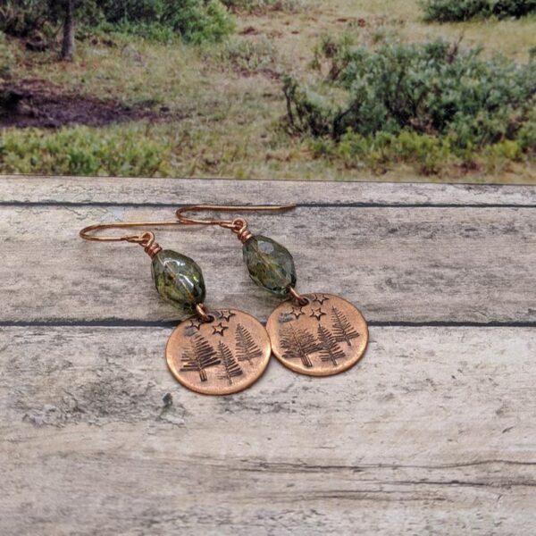 oly-69a5dc5a1f47f3d9dd12e6c5ebfd2ed9 Wholesale Retro Ethnic Teardrop Earrings With Round Forest Pattern Alloy Jewelry Accessory Gift