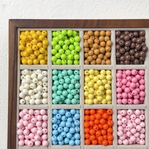 oly-69e0e1cf455f388d479aa8da70b0b5a7 Wholesale Acrylic Baking Paint Colorful Round Loose Beads for DIY Jewelry Making Phone Charm Bracelet Craft Supply