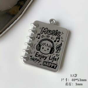 17 styles: girl listening to music on book page (1 piece) / Sold by piece