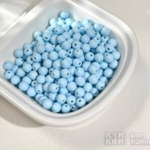 09-light blue round beads / See picture for size