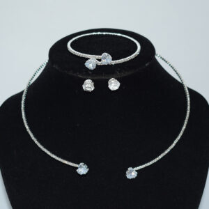 Xl-2146-neck + bracelet + silver earrings