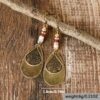 oly-6a4de6990c1f010468ee03b364fbef15 Wholesale Copper Tone Distressed Teardrop Earrings Retro Moon Design Fashion Jewelry Accessory For Everyday Wear