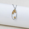 oly-6a4e02a6e37f060c10cd81713c41f28e Wholesale Elegant Oval Hollow Flower Pendant Necklace Fashion Jewelry Accessory For Boutique Gift Resale
