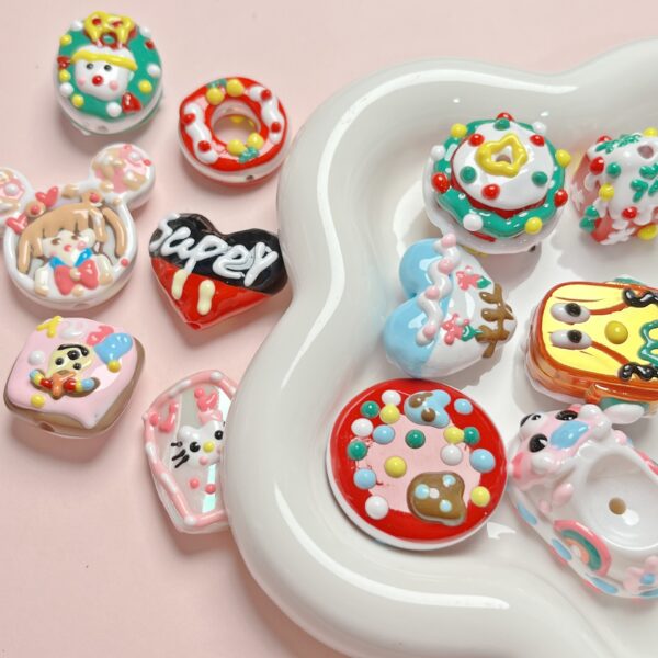 oly-6a4f198249b3761cce73324072c4db94 Wholesale Acrylic Hand-Painted Loose Beads for DIY Jewelry Making Phone Charm and Bag Charm Craft Supplies OLY Exclusive