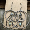 Wholesale Zinc Alloy Electroplated Bohemian Geometric Circle Gemstone Pendant Earrings Trendy Ethnic Style Jewelry For Party Gift