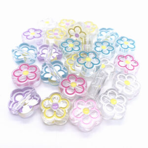 Wholesale Trendy Acrylic Flower Drip Oil Loose Beads for DIY Phone Case and Jewelry Making Fashion Accessory for Everyday Wear and Resale