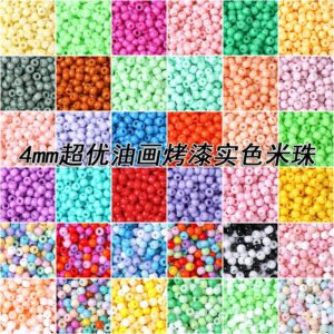 oly-6ae3eb099f0c34eaa90555b70339def7 Wholesale Pearl White 3mm Glass Rice Beads for DIY Jewelry Making - Necklace, Bracelet, Earrings, Party Wear, Boutique Resale